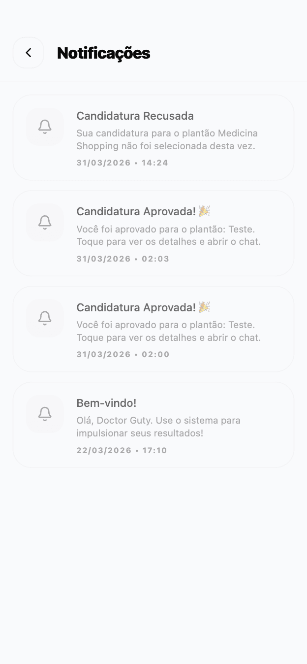 Notificações do app